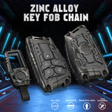 x xotic tech Mech Style Heavy Metal Key Fob Cover Compatible with Chevy Silverado 1500, GMC Sierra 1500 2022-2025, Chevrolet Tahoe 2024-2025, Zinc Alloy Key Case Protector Shell Keychain