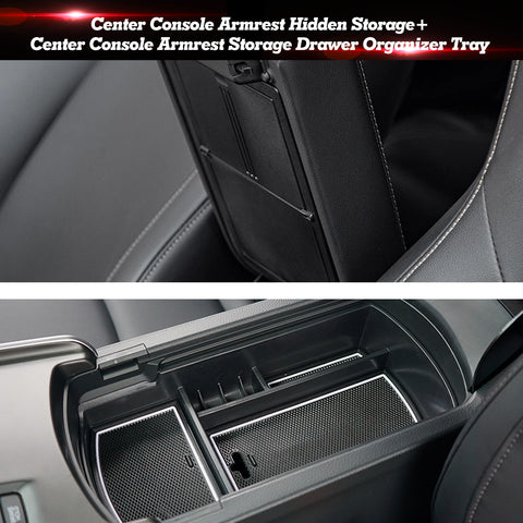 Console Armrest Box Hidden + Lower Storage Organizer Tray For Honda Accord 18-22