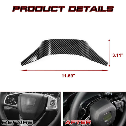 Set Carbon Fiber Style Dashboard Instrument AC Vent Cover For Honda Civic 22-up