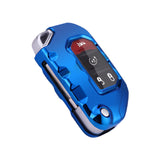 Blue Soft TPU Anti-dust Remote Control Key Fob Cover w/Keychain For Jeep Wrangler 2018-21