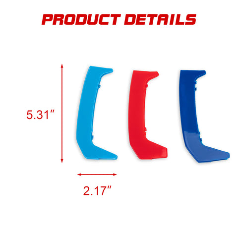 Tri-Colored Front Kidney Grille Strips Clip Cover For BMW 3 Series E46 2004-2006