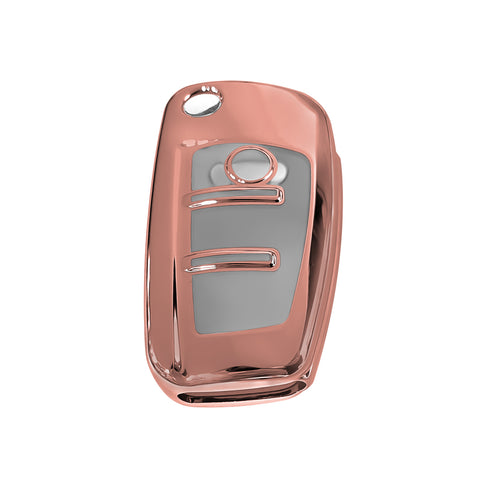 Keyless Remote Soft Key Fob Cover Case For Audi A1 A3 Q7 Q5 Q3[Black\Blue\Red\Rose Gold\Silver]