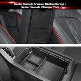 2x Center Armrest Box Hidden + Lower Storage Organizer For Honda Civic 2022-up