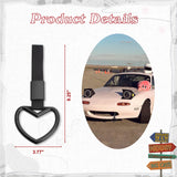 Xotic Tech 2 Pieces JDM Heart Shaped Tsurikawa Subway Train Bus Handle Straps Drift Charm Rear Bumper Warning Loops Ring for Cars, SUV Interior Exterior Decoration