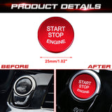 Aluminum Keyless Start Engine Stop Push Button Stickers Cover Trim Compatible with BMW 1 2 3 4 X1 Series F20 F22 F30 F32 F48 (Red)