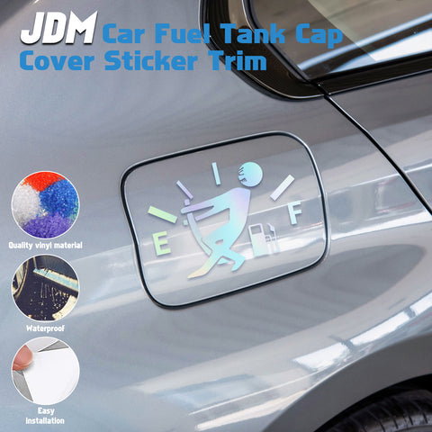 JDM High Gas Consumption Fuel Tank Cover Stickers Pull Fuel Gage Empty Decal 2X