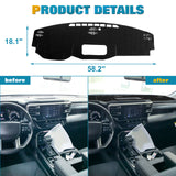 Black Non-Slip Dash Overlay Cover Dashboard Poly Mat For Toyota Tundra 2022-2025