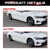 86.5 Inch/2.2M Car Lower Side Skirts Protect Rocker Panel Splitter Winglets Diffuser Bottom Line Extension Body Kit Universal Fit Most Vehicles (Cabron Fiber Pattern w/ White Strip)