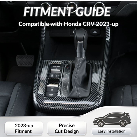 Wood/ Carbon Style Console Gear Shift Panel Trim Accessories For Honda CRV 23-up