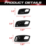 Carbon Fiber Style Door Handle Bowl Window Lift Switch Cover For Dodge Charger 2011-23