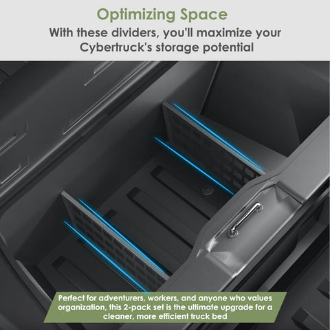 x xotic tech Gear Locker Dividers Compatible with Tesla Cybertruck 2023 2024 2025 2026, Sub Trunk Lower Bed Storage Panel Organizers Accessories