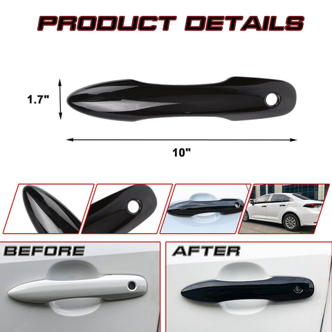 Side Door Mirror Caps + Door Handle Cover Trim For Toyota Camry 2018-2025