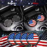 2.75" Flexible PVC Rhinestone Cup Coasters Patriotic Decoration For Men Women