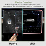 2pcs/Set Screen Edge Rearview Mirror Protector Trim Frame For Tesla Model 3 Y