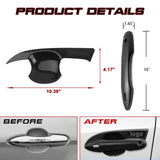 Glossy Black W/Smart Key Hole Door Handle + Bowl Trim For Toyota Corolla 2020-24