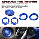 Blue A-Pillar Audio AC Climate Knob Engine Start Button Trim For Civic 10th Gen