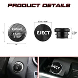 Set Red Carbon Engine Start + Cigarette Lighter Eject Button Trim For Mercedes