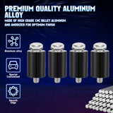 4Sets Steel Bulkhead Riser Kit, Engine Motor Hood Vent Spacer Riser, 1 inch 8mm Aluminum Alloy Engine Hood Ventilation Spacer for Auto Engine Turbo Swap