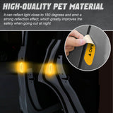 Door Open Warning Reflective Stickers Night Safety Decals Automotive Accessories