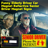 x xotic tech Elderly Driver Car Magnet Reflective Senior Driver Magnet Signs for Car Old People Gag Gifts Yellow Sign Magnetic Bumper Sticker for Grandma Grandpa