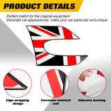 Black Union Jack Style Side Scuttles Trim Decor Sticker For Mini Cooper F55 F56