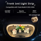 For Tesla Model S X 2021-2024 Front Trunk Led Flexible Ambient Lights Decoration