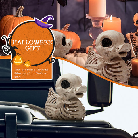 2PCS Duck Skeleton Plastic Bones Halloween Decorations Spooky Graveyard Decor
