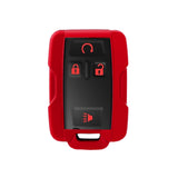 Red TPU 360° Protection Remote Key Cover w/Keychain For Chevy Silverado GMC Sierra 2014-up