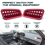 Glossy Red Dash/Side Air Vent Frame Decor Trim For Honda Civic 11th Gen 22-up