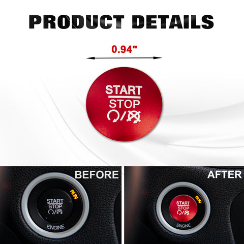 Alloy Engine Start Stop Push Button Cover For Dodge Charger Challenger 2010-2022