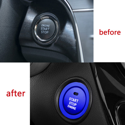 Blue Engine Start Button Switch + AC Climate Knob Cover For Toyota Camry 2021+