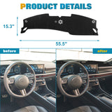 Black Dashboard Mat Poly Carpet DashMat Non-Slip Cover For Hyundai Sonata 2024+
