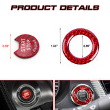 Set Red Carbon Fiber Engine Start Stop Button Cover Decal For Infiniti Q50 Q60