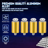 4Sets Steel Bulkhead Riser Kit, Engine Motor Hood Vent Spacer Riser, 1 inch 8mm Aluminum Alloy Engine Hood Ventilation Spacer for Auto Engine Turbo Swap