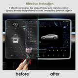 2pcs/Set Screen Edge Rearview Mirror Protector Trim Frame For Tesla Model 3 Y