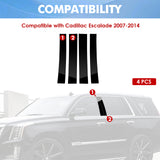 For Cadillac Escalade 2007-14 Black Pillar Post Door Window Trim Piano Cover Kit