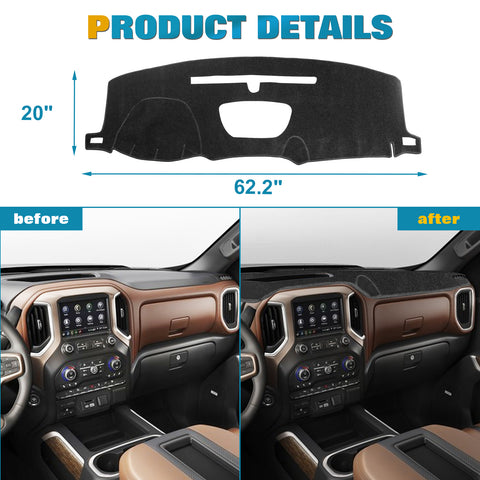 Dashboard Cover Pad Sunshield Protect Mat For Chevy Silverado 1500 2500HD 3500HD