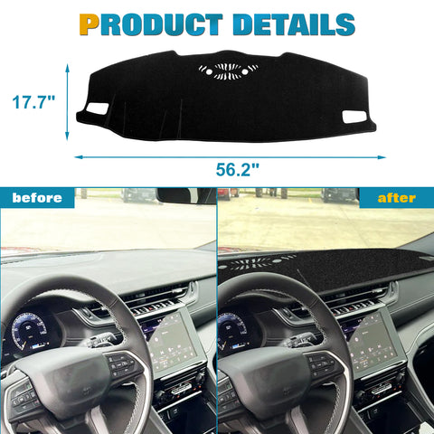 Dash Mat Cover Pad Anti-Dirt Sunshield Carpet For Jeep Grand Cherokee L 2021-up