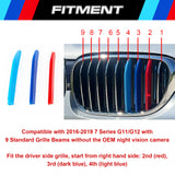 M-Colored Front Center Mesh Grille Insert Trims For BMW 7 Series G11 G12 2016-19