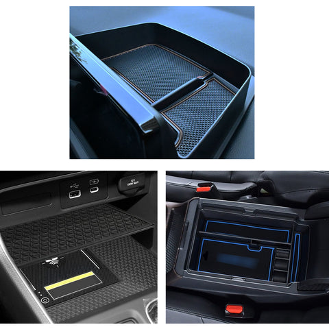 Black Center Console Dashboard Insert Container w/ Rubber Pad For Honda CRV 2023