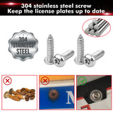 x xotic tech Anti Theft License Plate Screws Kit, Stainless Steel Bolt Fasteners Nut Kits for Car Tag Frame Holder, Tamper Proof Screws Mounting Hardware, 1/4"(M6) Security Screw Set, Rust Proof Screw Caps