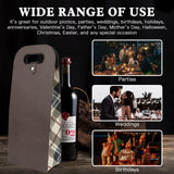 2-Bottle Leather Wine Tote Bag Protector Champagne Gift Bag with Handle For Gift