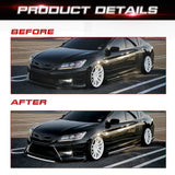 Front Bumper Lip Chin Spoiler+ 2.2M Side Skirt Winglets Diffusers+ Adjustable 10"-13" Support Rod Compatible with Honda Accord Civic or VW MK5 MK6 MK7 or Kia Optima, Glossy Black w/White