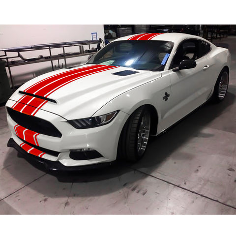 Double-Dual Sport Racing Vinyl Stripe Graphics Hood Roof Trunk Bumper Decal Sticker,Compatible with Ford Mustang 2015-2023