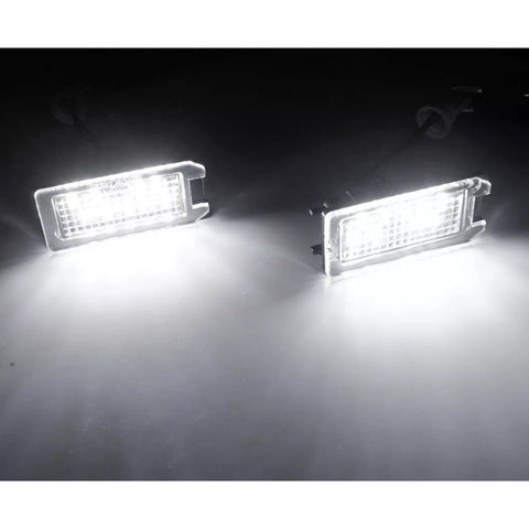 x xotic tech LED License Plate Lights Tag Lamps Replacement Compatible with Jeep Grand Cherokee Compass Patriot Fiat 500 Dodge Viper, Error Free 6000K Xenon White, 2Pcs