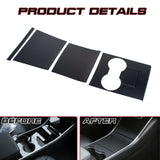 4pcs/Set Center Console Wrap Decor Sticker Accessories for Tesla Model 3/Y 17-20