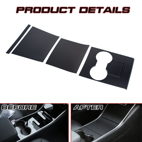 4pcs/Set Center Console Wrap Decor Sticker Accessories for Tesla Model 3/Y 17-20