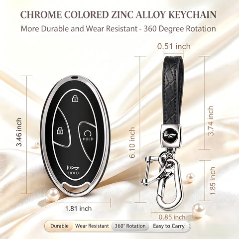 5/7 Button TPU Key Fob Cover Case w/Keychain For Hyundai Santa Fe Tucson Sonata