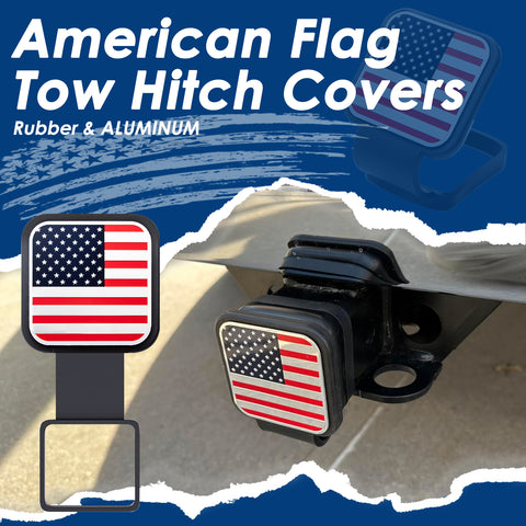 x xotic tech 2 Inch Universal American Flag Tow Hitch Covers, Trailer Hitch Cover Tube Plug Insert, Car Exterior Accessories, Receiver Tube Hitch Plug