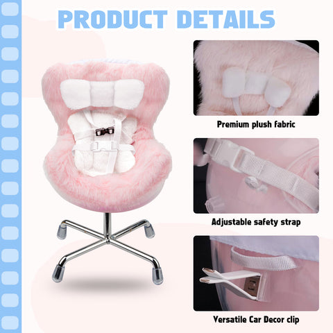 Cute Doll Mini Safety Seat Air Vent Clip Car Interior Decoration Accessories